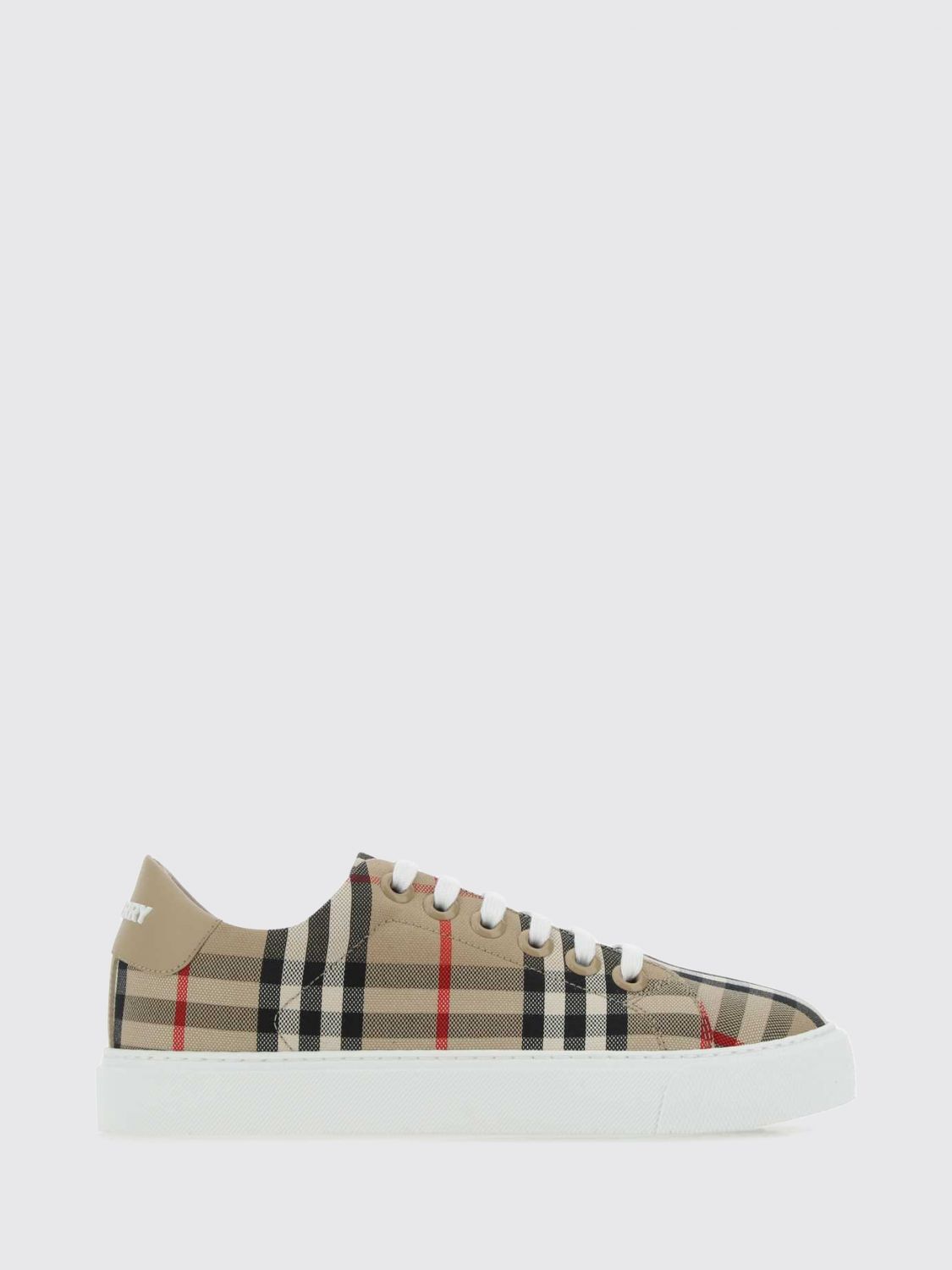 Burberry Low-Top Lace-Up Sneakers in Cotton Canvas with Vintage Check Pattern · 36