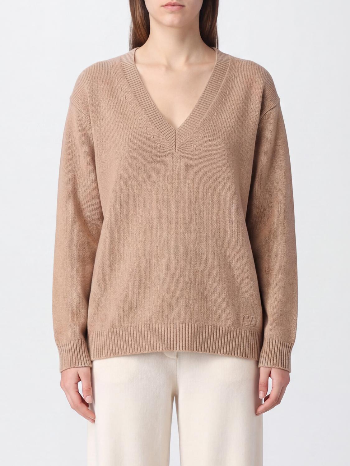 Valentino Garavani V-Neck Pure Cashmere Jumper with Dropped Shoulders