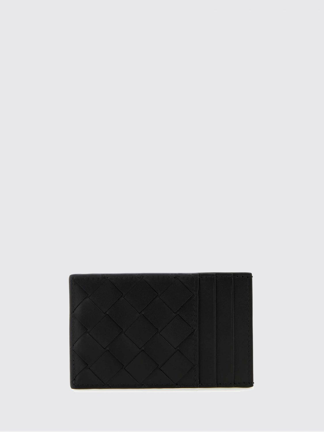 BOTTEGA VENETA Intrecciato Woven Calfskin Leather Flat Card Holder