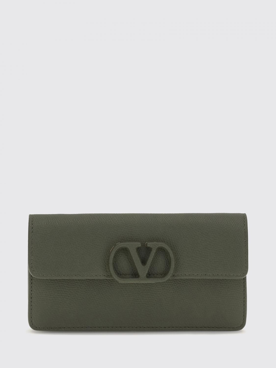 VALENTINO GARAVANI Wallet on Chain VLogo Signature aus genarbtem Kalbsleder