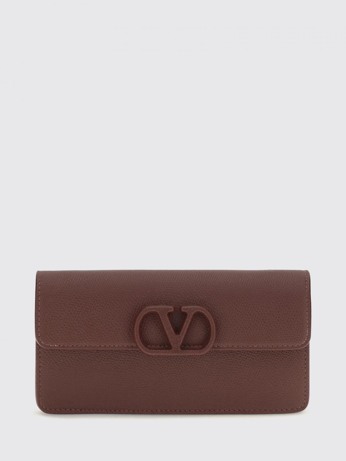 VALENTINO GARAVANI Wallet on Chain VLogo Signature aus genarbtem Kalbsleder