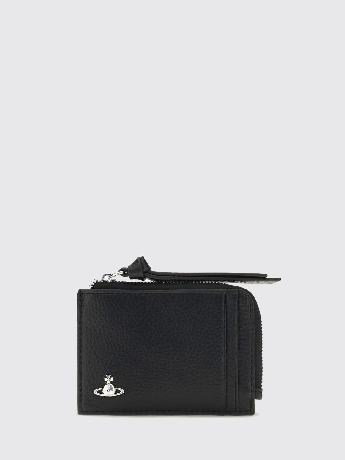 VIVIENNE WESTWOOD Rindsleder-Kartenetui mit Orb-Logo-Applikation