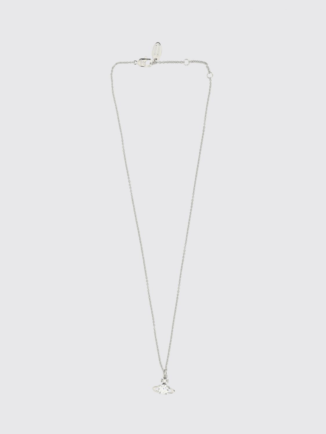 VIVIENNE WESTWOOD Sliding Orb Pendant Necklace with Set Rhinestones