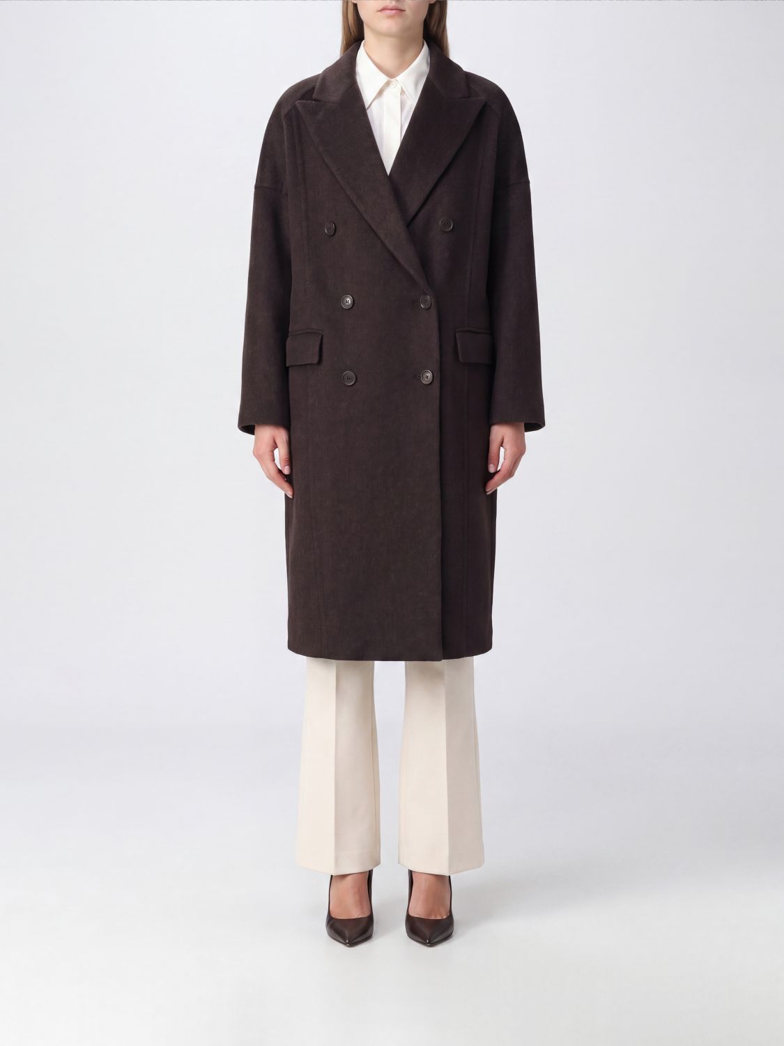 BRUNELLO CUCINELLI Coat Woman color Brown