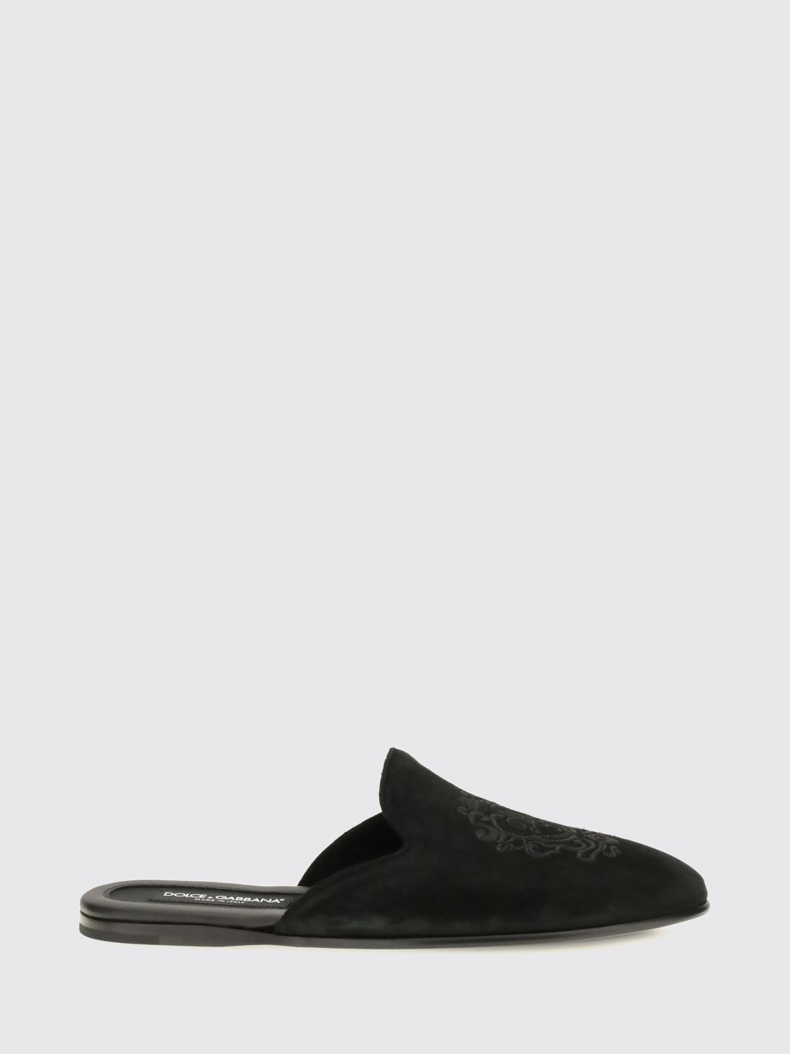 Dolce & Gabbana Slip-On Shoes in Suede Leather with Embroidered DG Logo