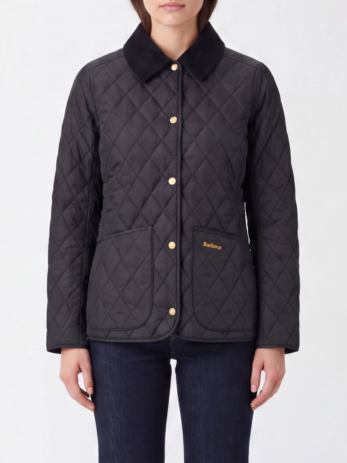 BARBOUR Annadale Slim Fit Quilted Jacket with Corduroy Collar