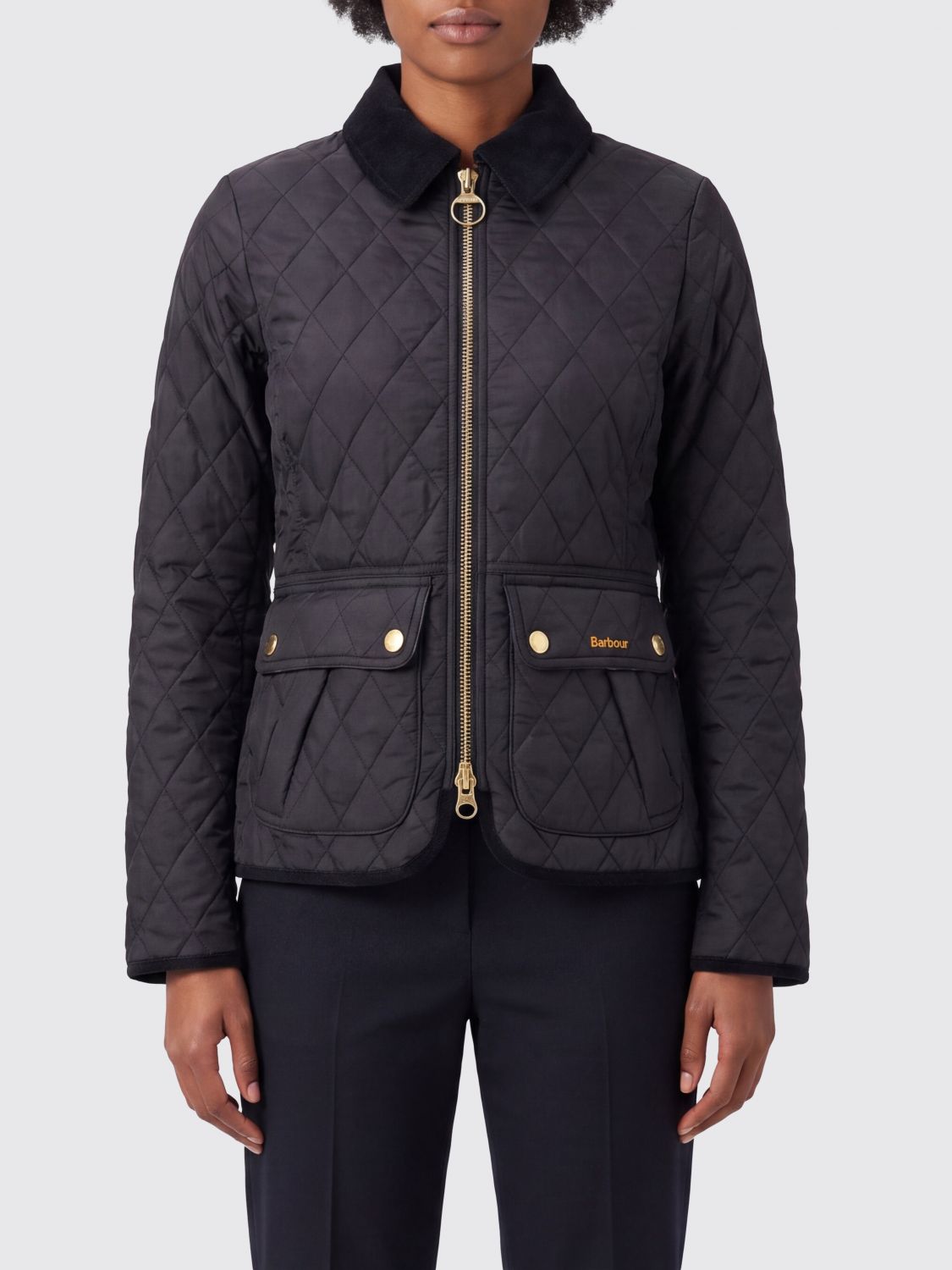 BARBOUR Beadnell Slim Fit Quilted Polyamide Jacket with Zip Closure