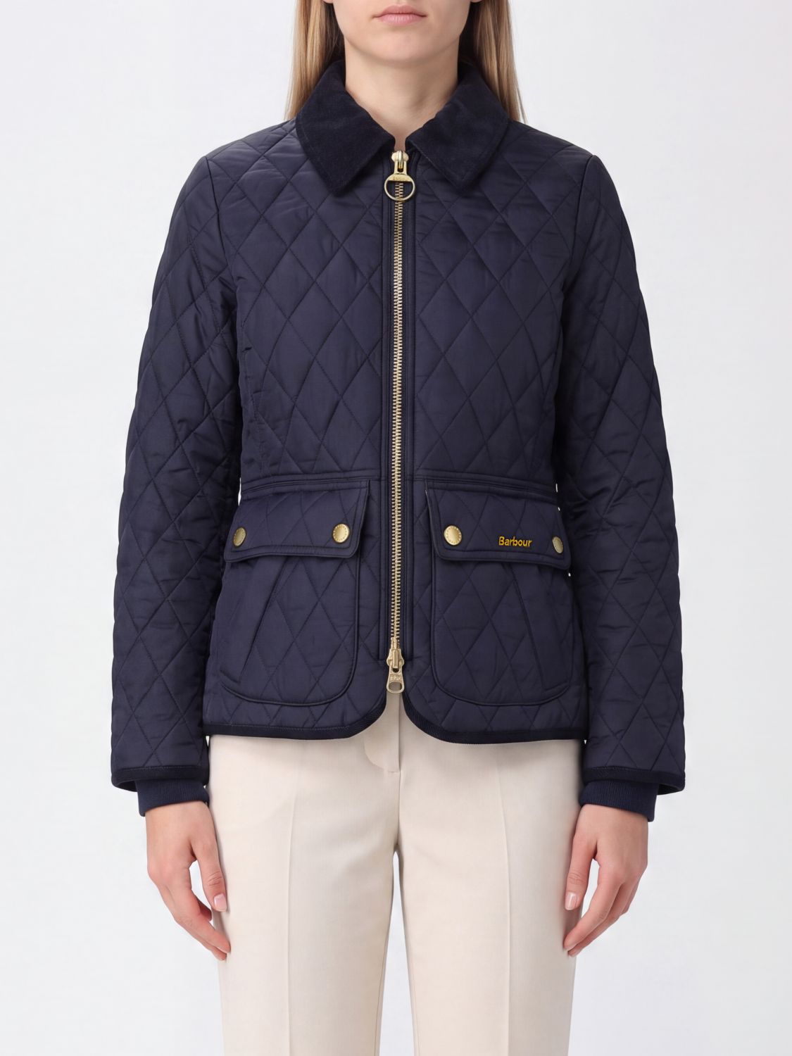 Barbour Beadnell Slim Fit Quilted Polyamide Jacket with Zip Closure
