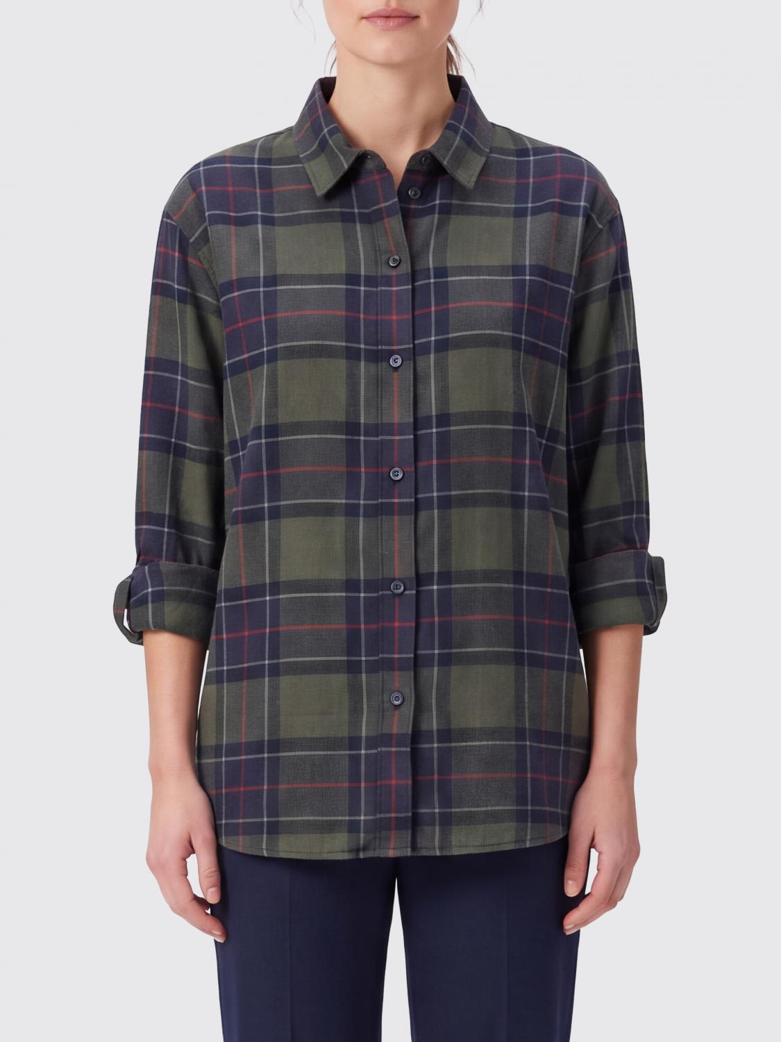 BARBOUR Camicia in cotone a maniche lunghe con motivo check e vestibilità relaxed