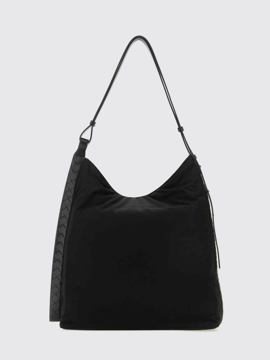 BOTTEGA VENETA Nylon Tote Bag with Woven Straps and Embossed Logo