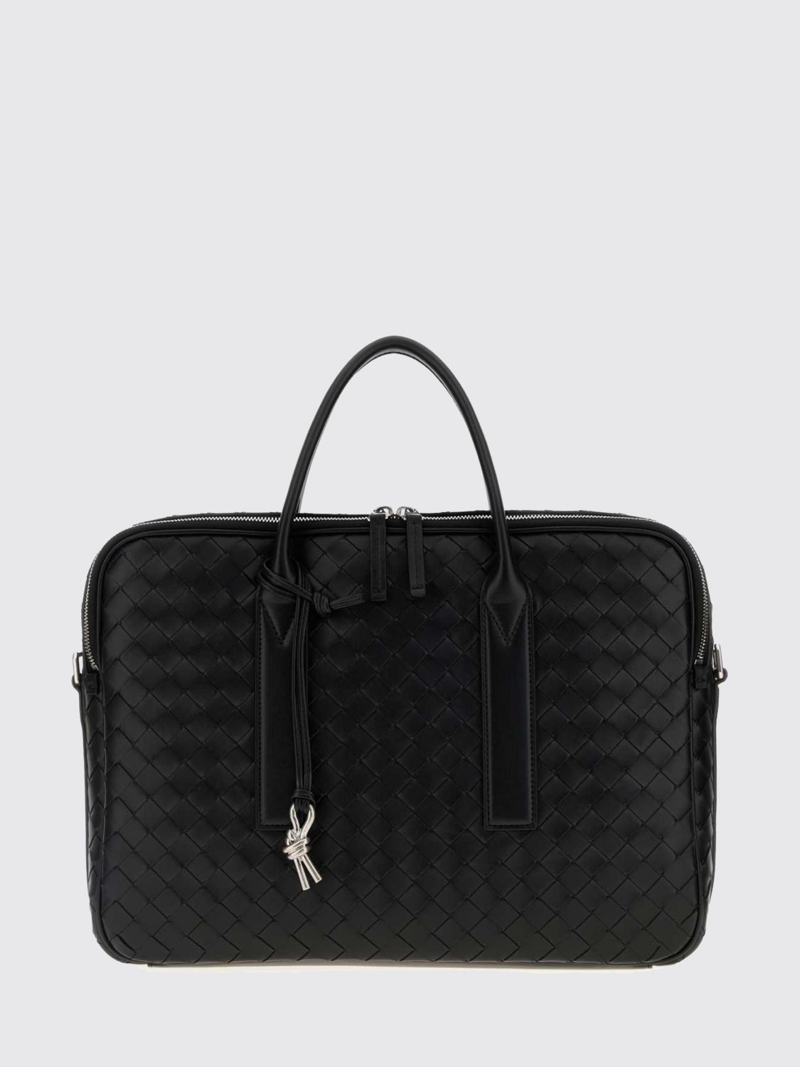 BOTTEGA VENETA Getaway Intrecciato Calfskin Briefcase with Knot Charm Detail