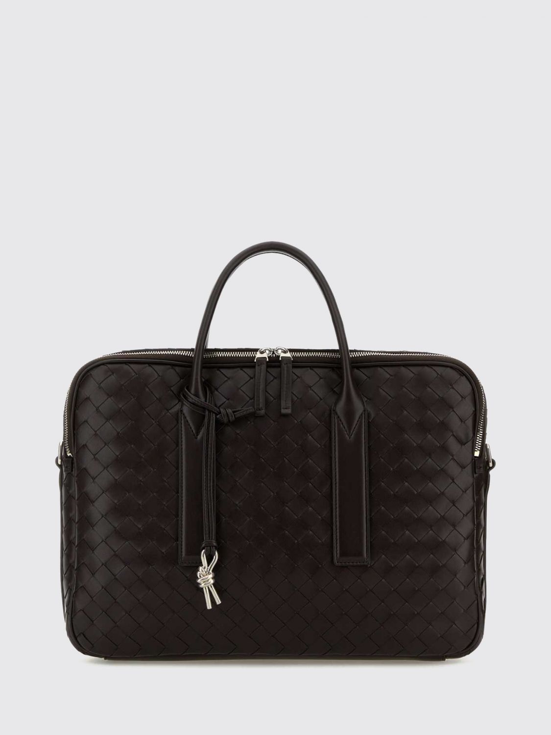 BOTTEGA VENETA Getaway Intrecciato Calfskin Briefcase with Knot Charm Detail
