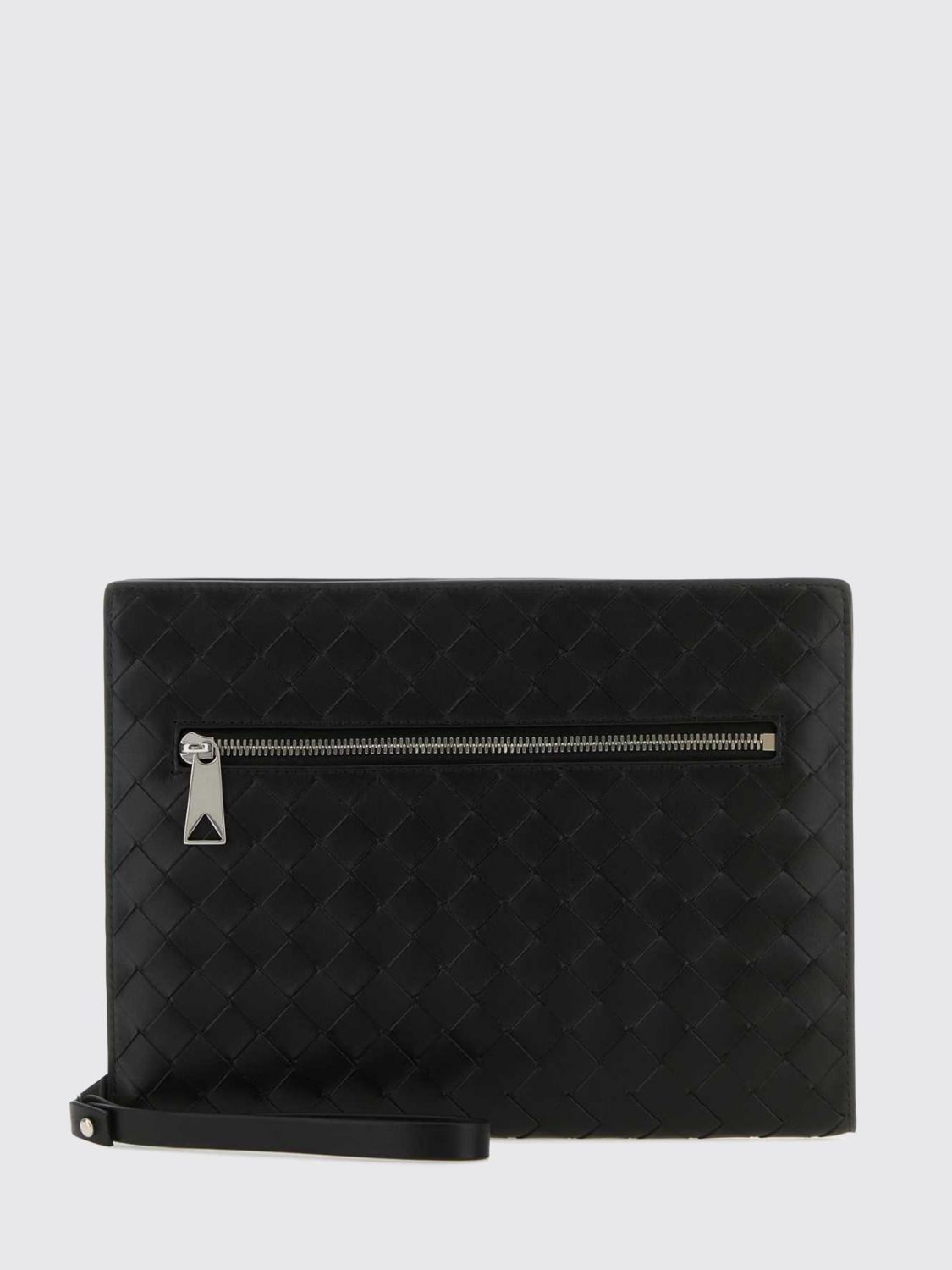 BOTTEGA VENETA Intrecciato Calfskin Zipped Pouch with Removable Wristlet