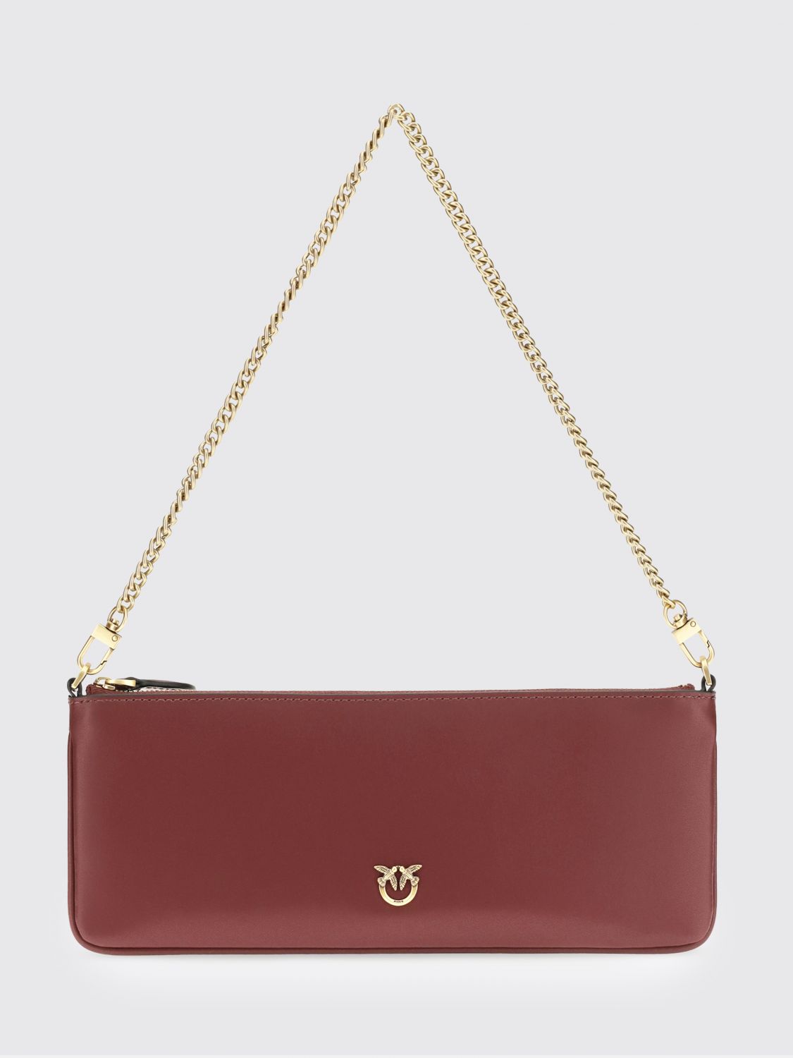 PINKO Borsa a spalla Horizontal Flat in pelle con logo Love Birds