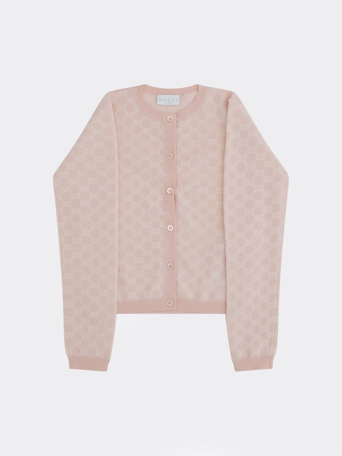 GUCCI Woll-Cardigan für Jungen mit Rundhalsausschnitt und GG-Monogramm