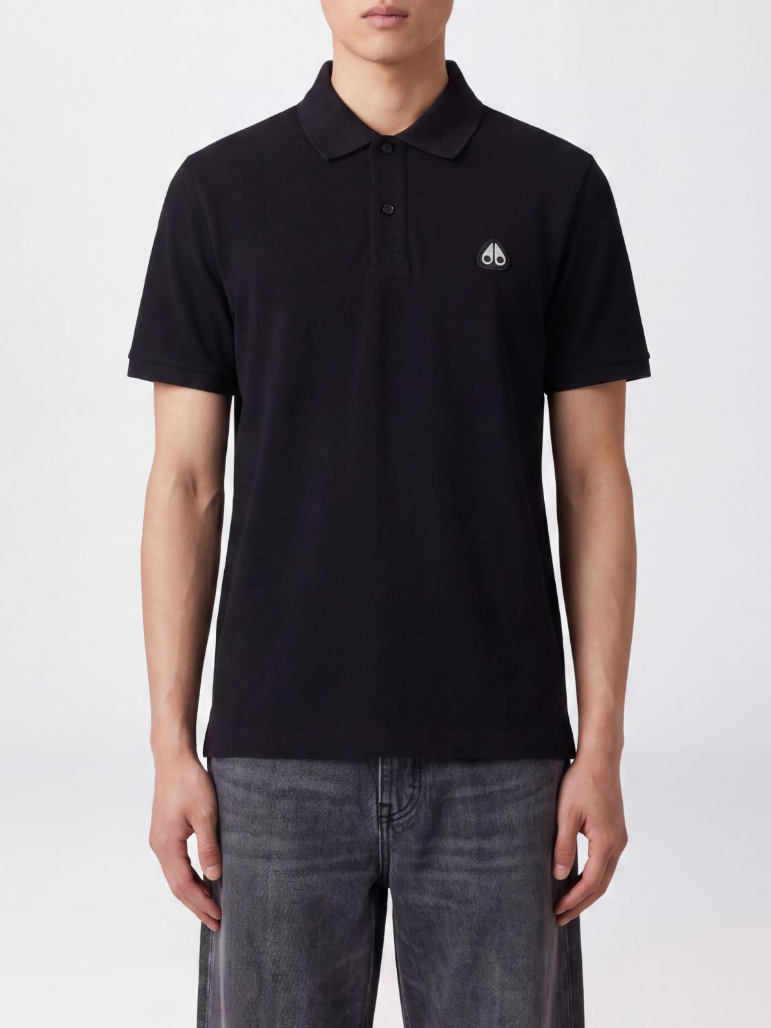 Moose Knuckles Short-Sleeve Cotton Polo Shirt with Applied Logo Patch