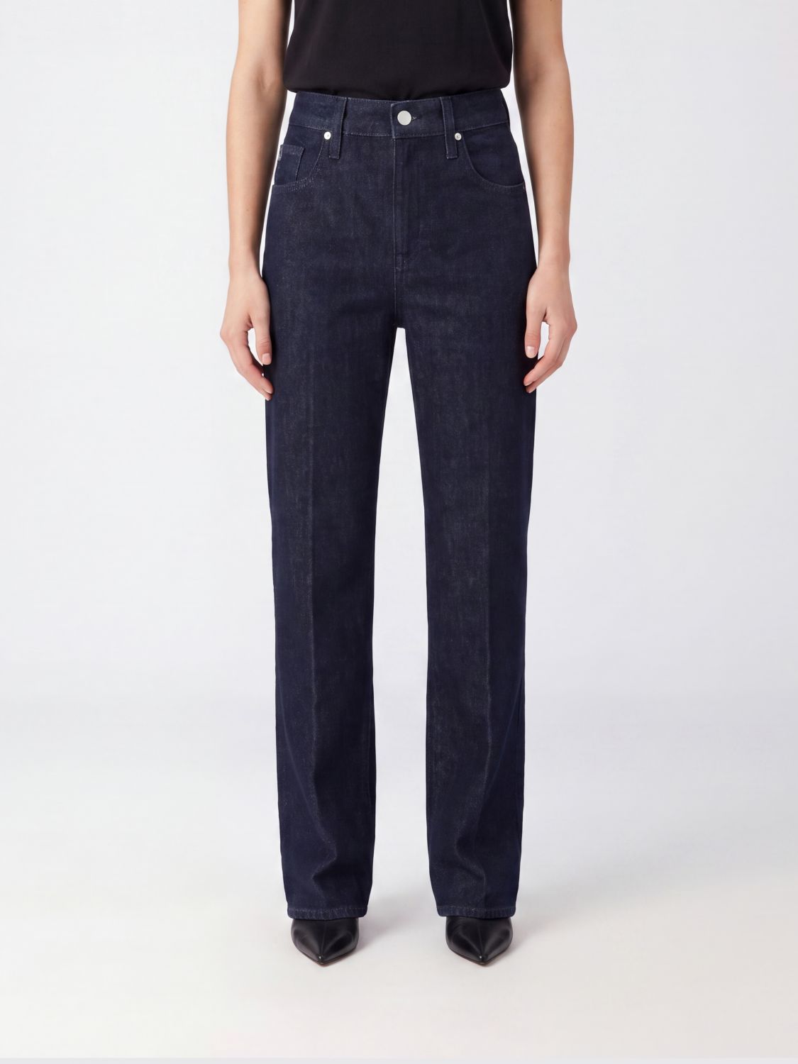 JACOB COHEN Straight-Fit-Jeans mit hoher Taille aus Baumwolldenim im Five-Pocket-Stil