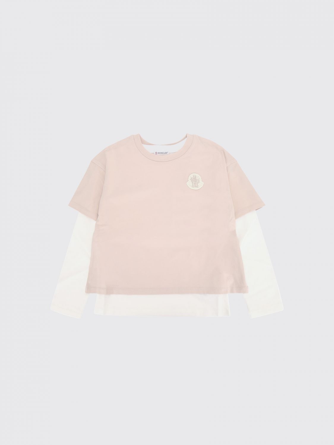 MONCLER Langarmshirt aus Baumwolle für Jungen mit zweifarbigem Logo-Print