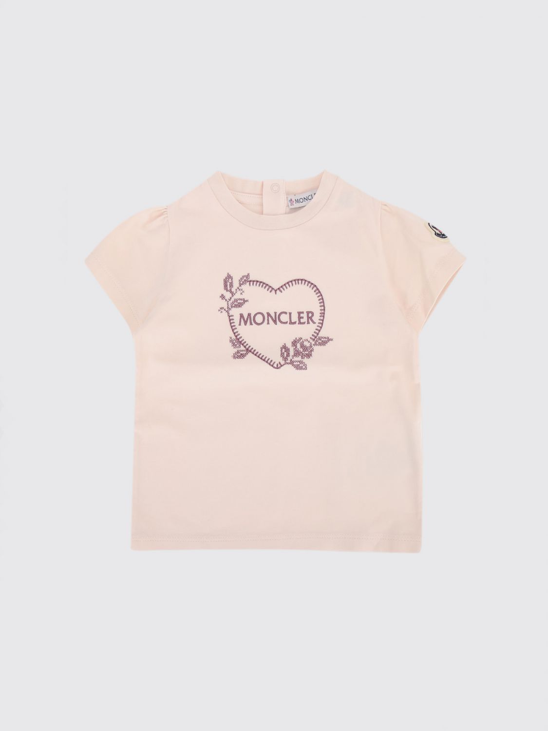MONCLER Baumwoll-T-Shirt für Jungen mit Logo und Rückenknöpfen