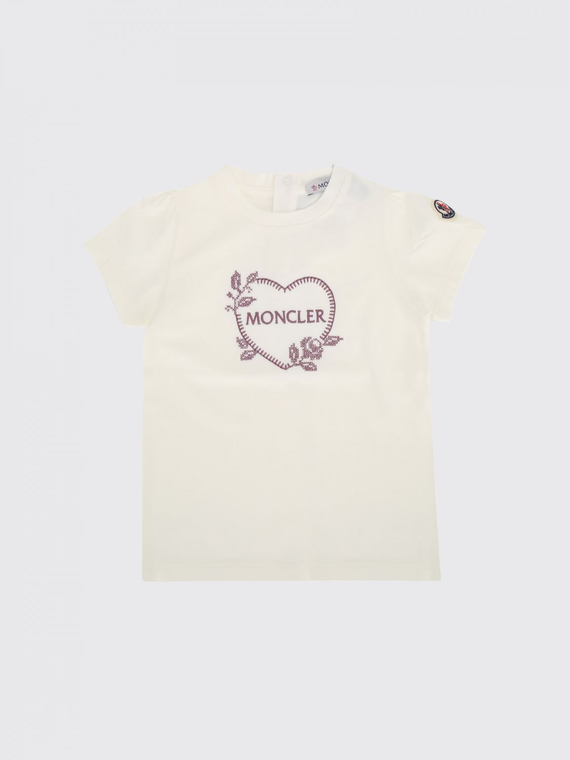 MONCLER Baumwoll-T-Shirt für Jungen mit Logo und Rückenknöpfen