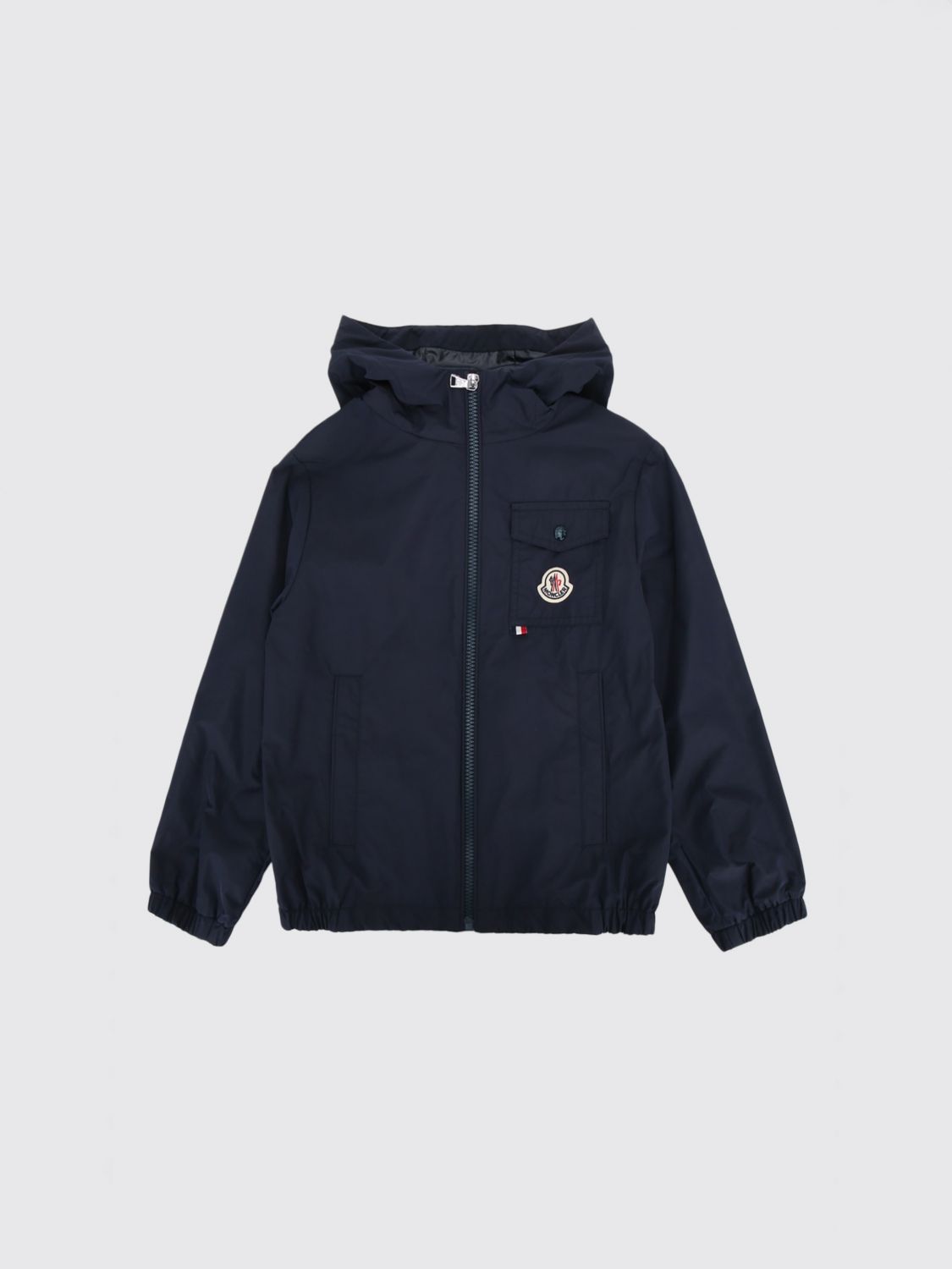 MONCLER Jacke aus technischem Stretch-Gewebe für Jungen mit Kapuze und Reißverschluss