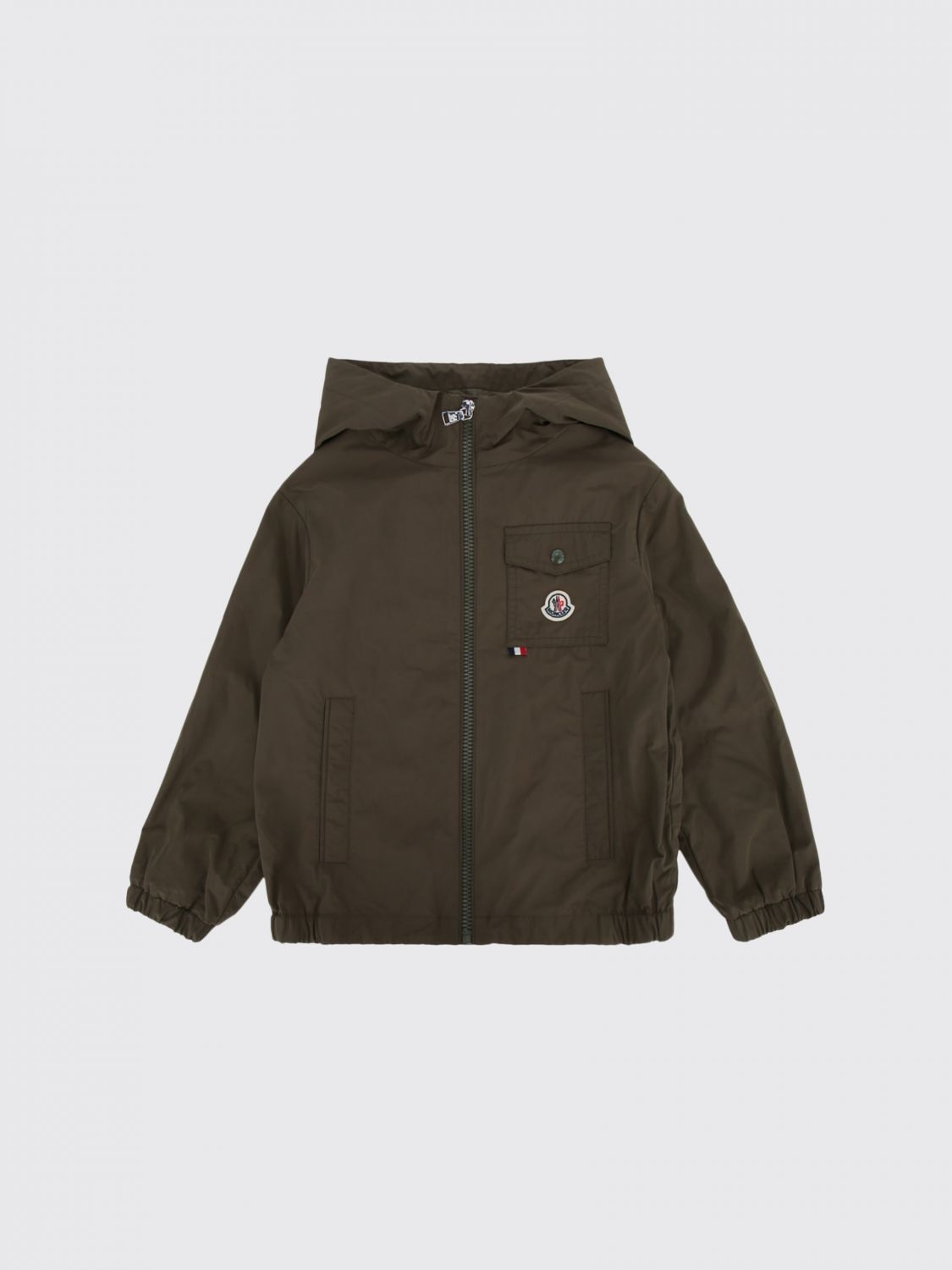 MONCLER Jacke aus technischem Stretch-Gewebe für Jungen mit Kapuze und Reißverschluss