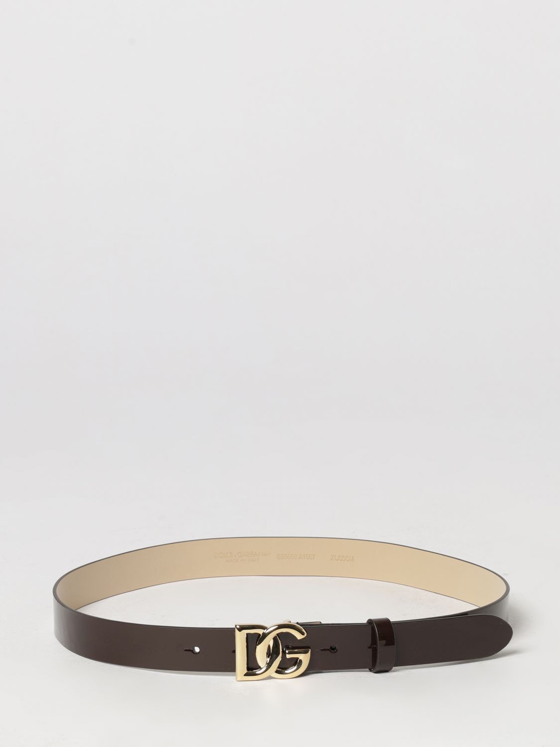 DOLCE & GABBANA Boy's Patent Leather Belt with DG Monogram Buckle