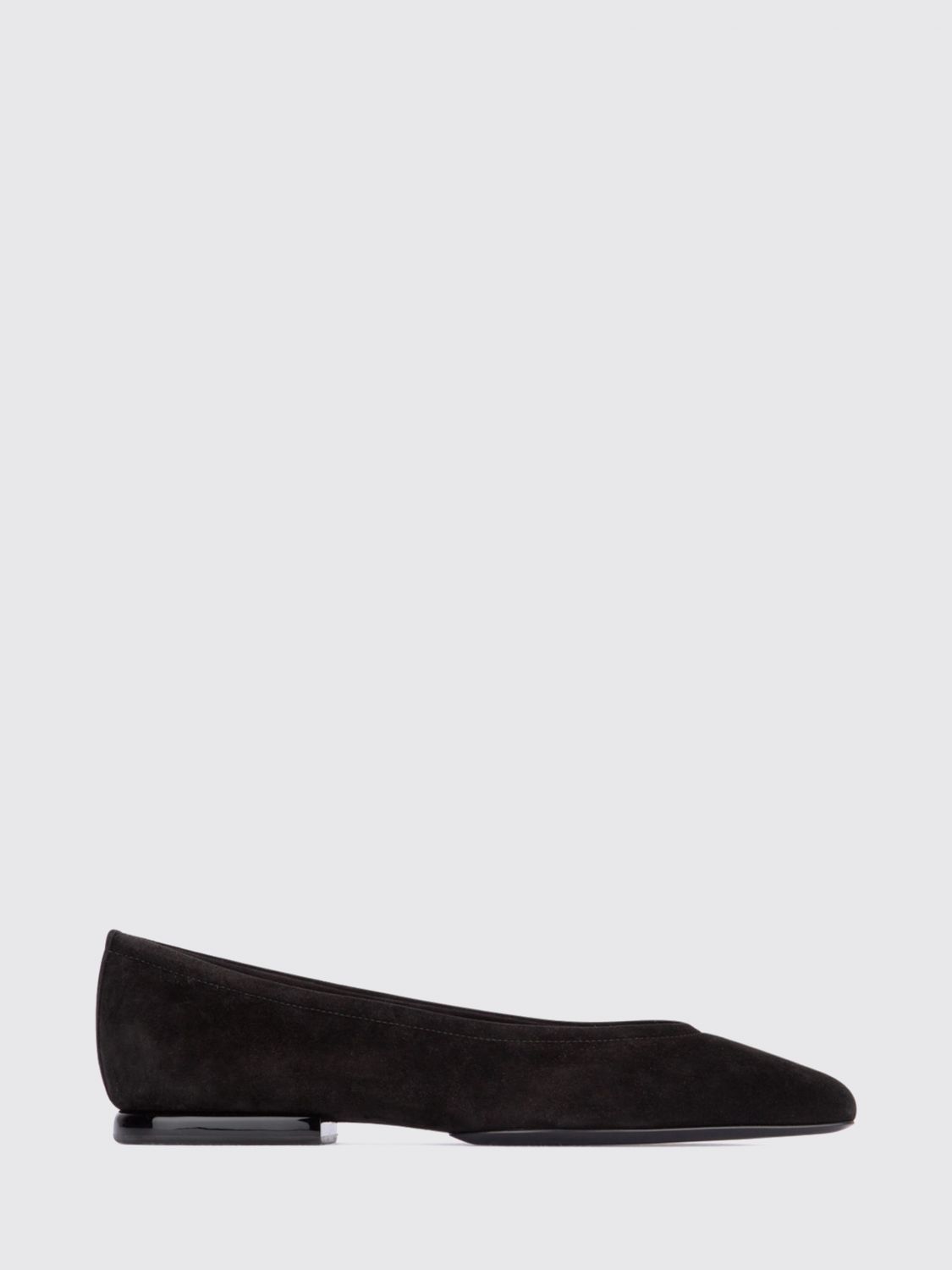 LORO PIANA Suede Calfskin Ballet Flats with Round Toe