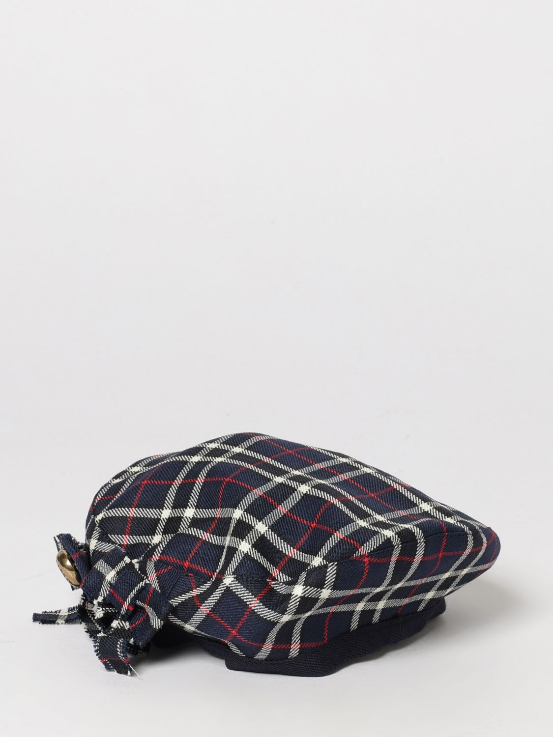 DOLCE & GABBANA Tartan-Hut aus Schurwolle für Mädchen mit Schleife