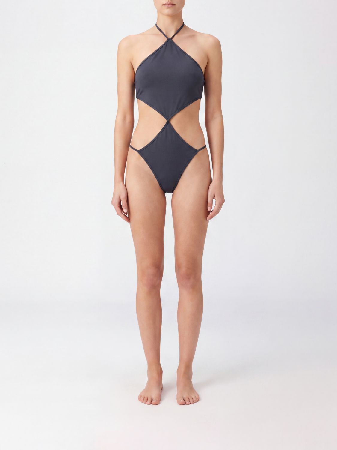 Paloma Wool V-Neck One-Piece Swimsuit with Cut-Outs in Recycled Fabric