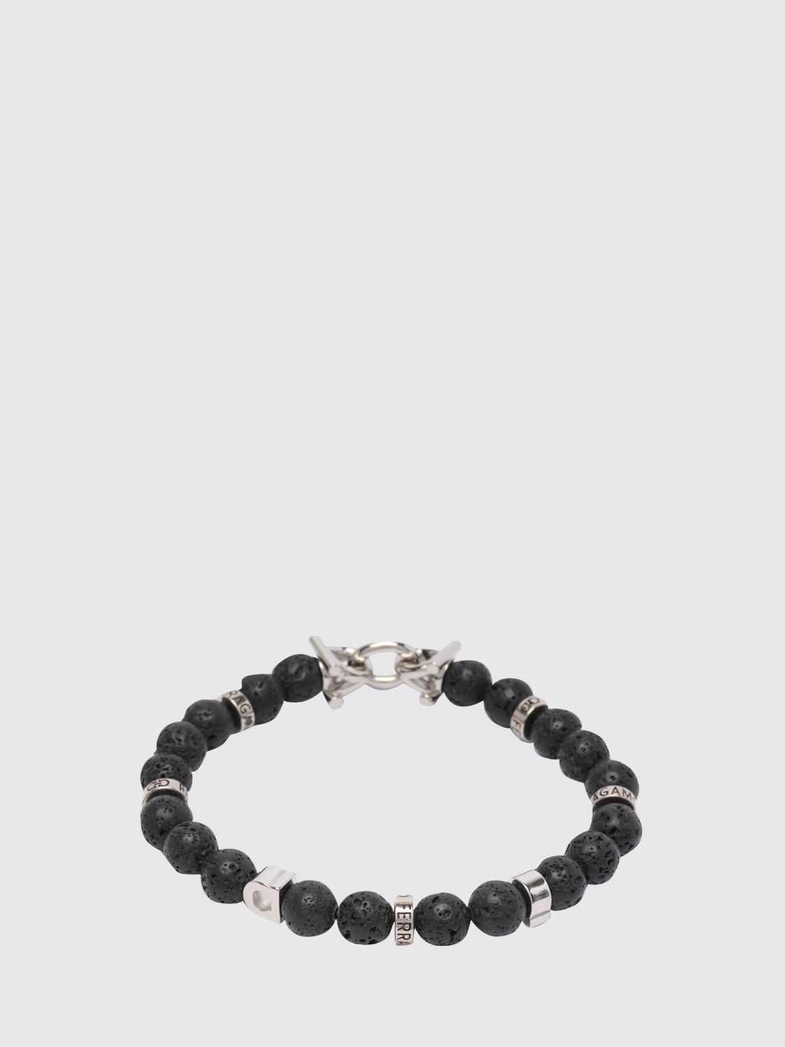 Ferragamo Stone Bead Bracelet with Gancini Logo Hook Closure
