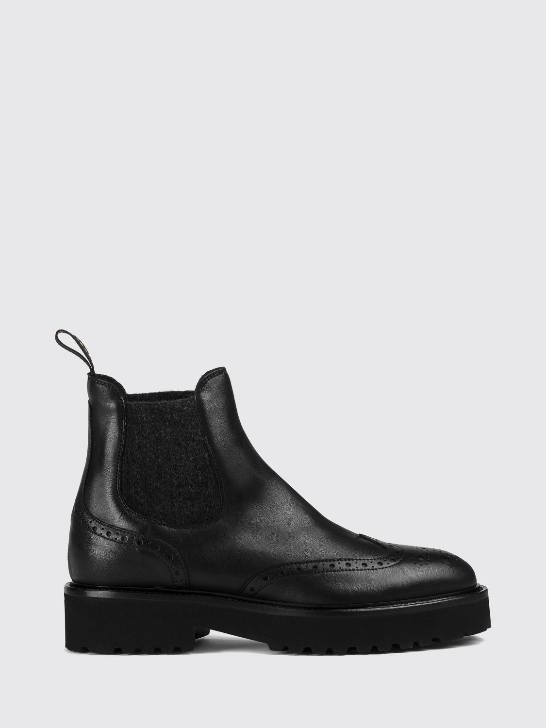 DOUCAL'S Chelsea-Boots aus Glattleder mit Brogue-Muster