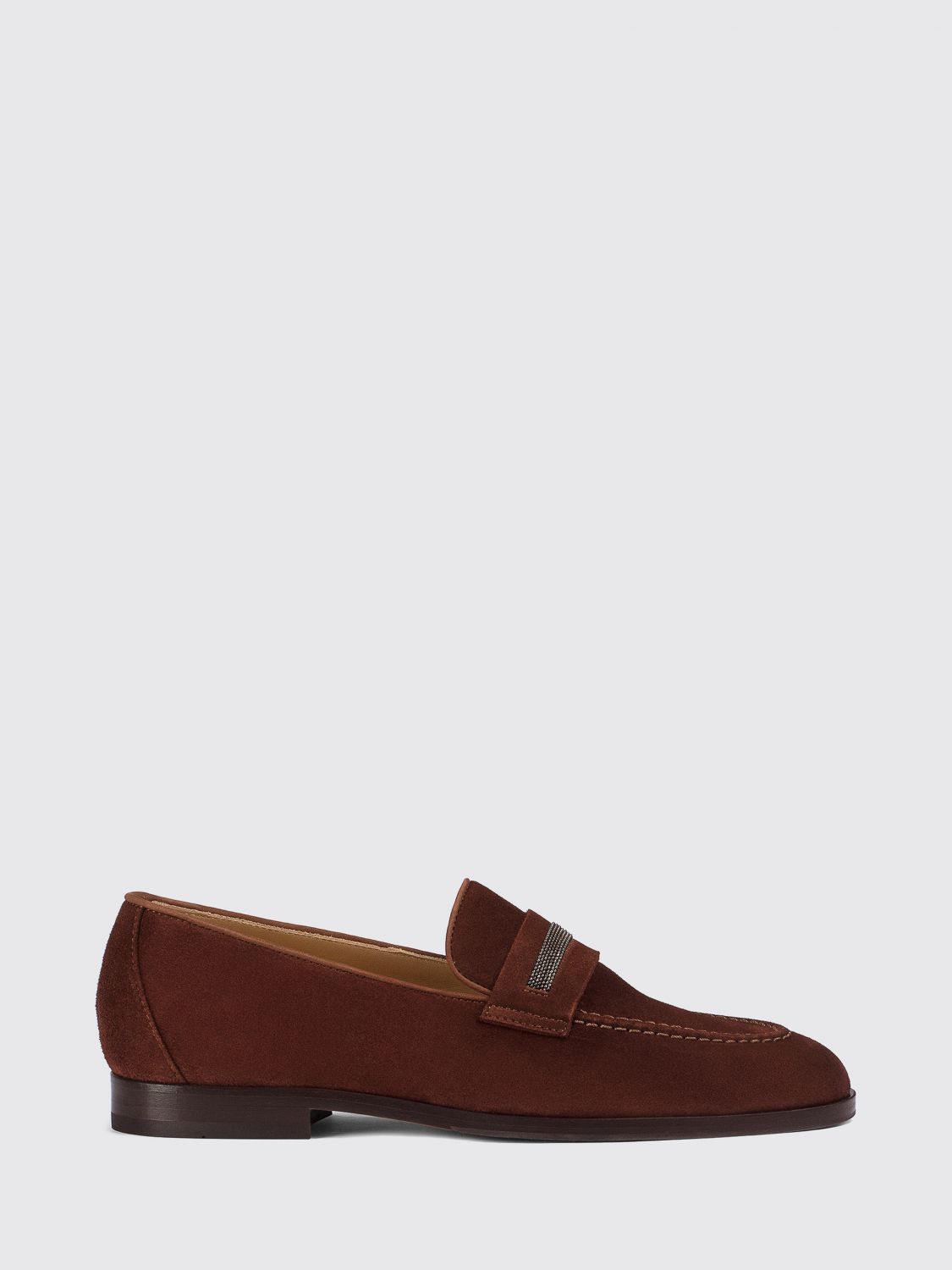 Doucal's Suede Penny Loafers with Penny Strap