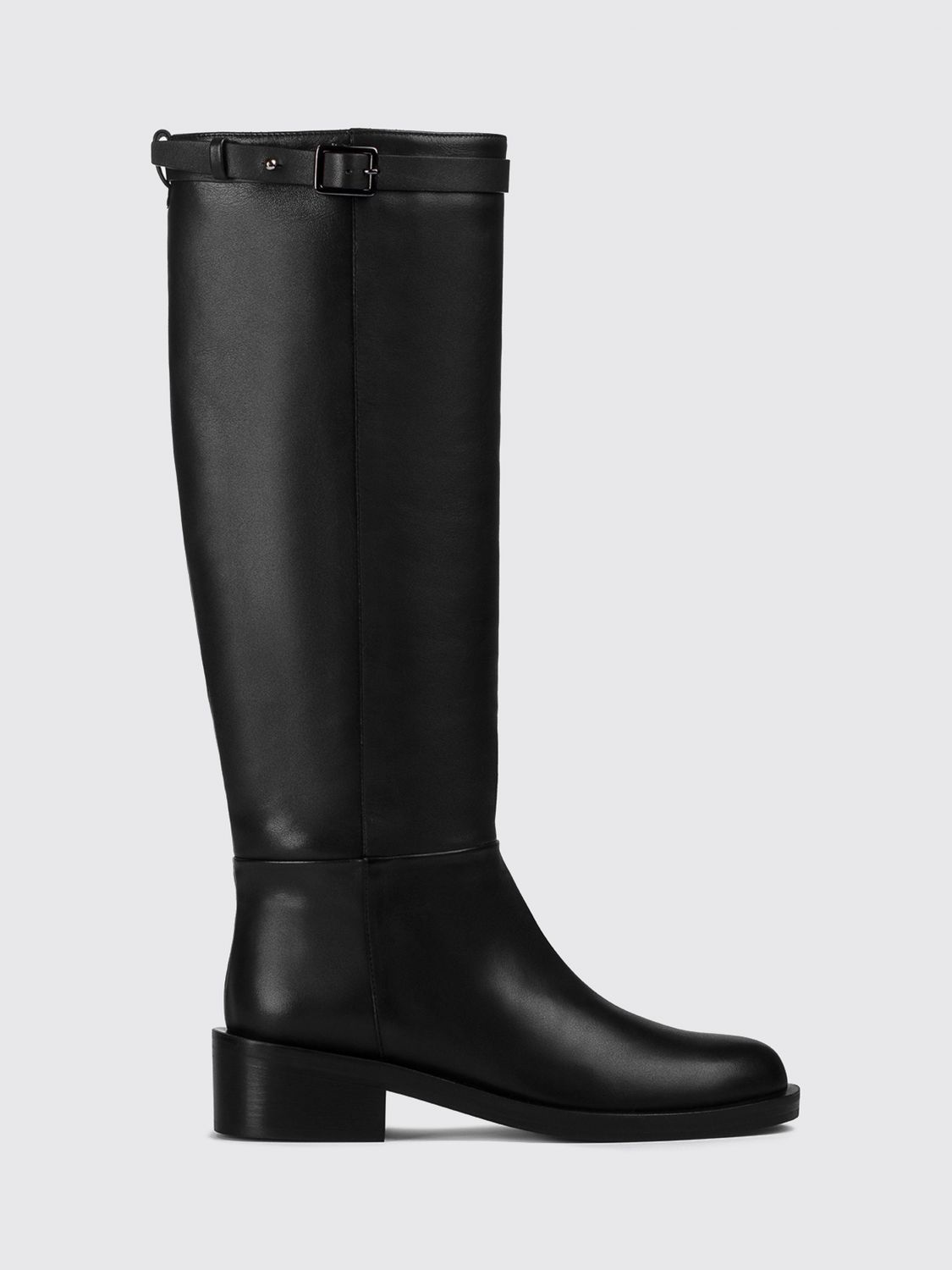 Doucal’s Smooth Calfskin Knee-High Boots with Side Zip