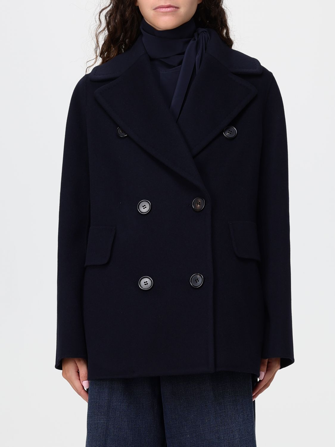 'S MAX MARA Coat Woman color Blue