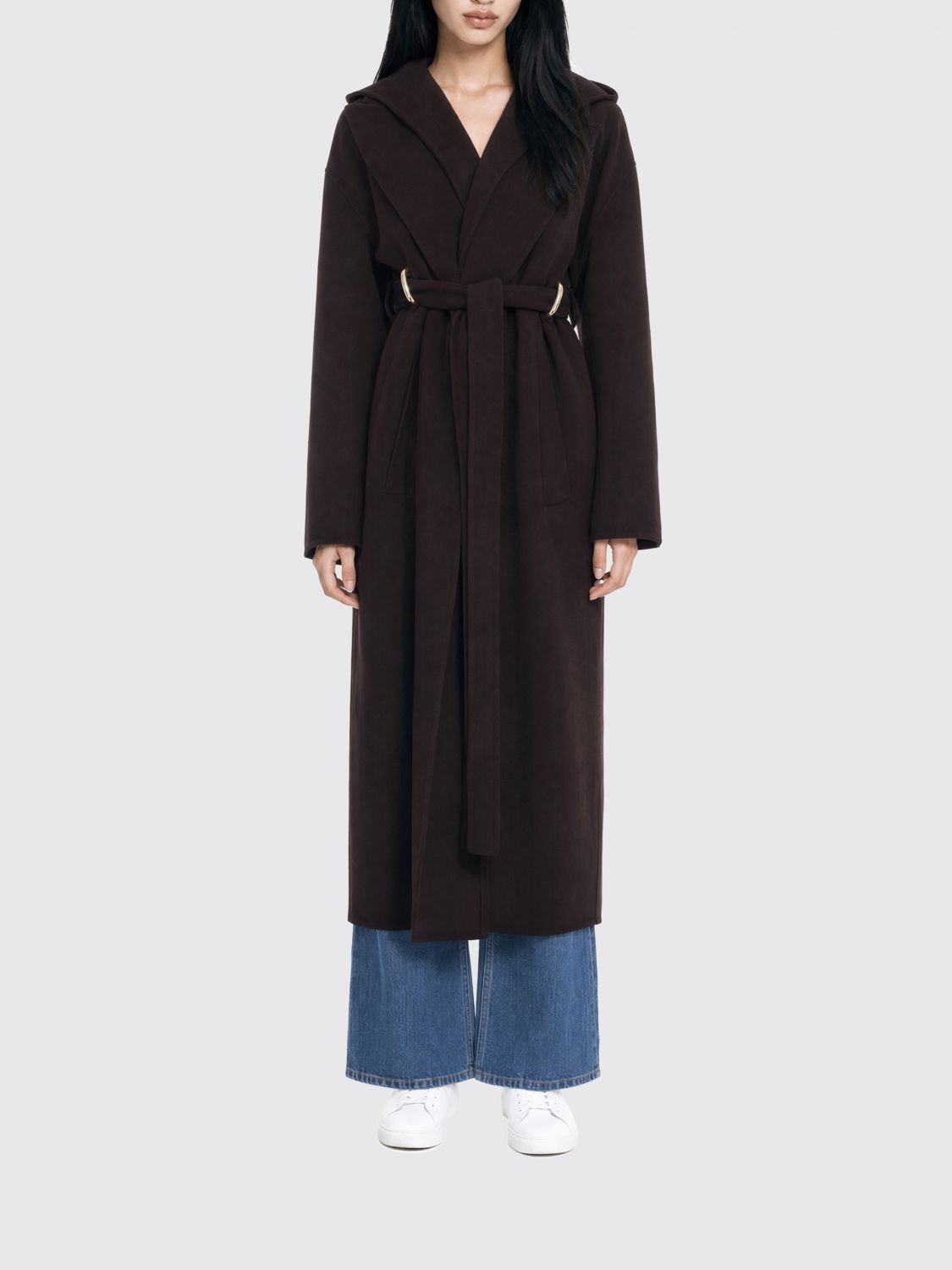 SPORTMAX Coat Woman color Cocoa