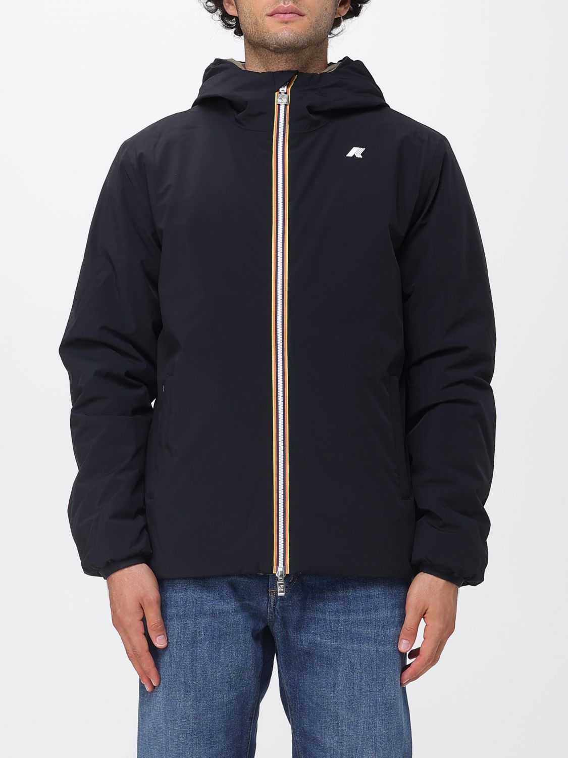 K-WAY Reversible Hooded Windbreaker in Recycled Nylon