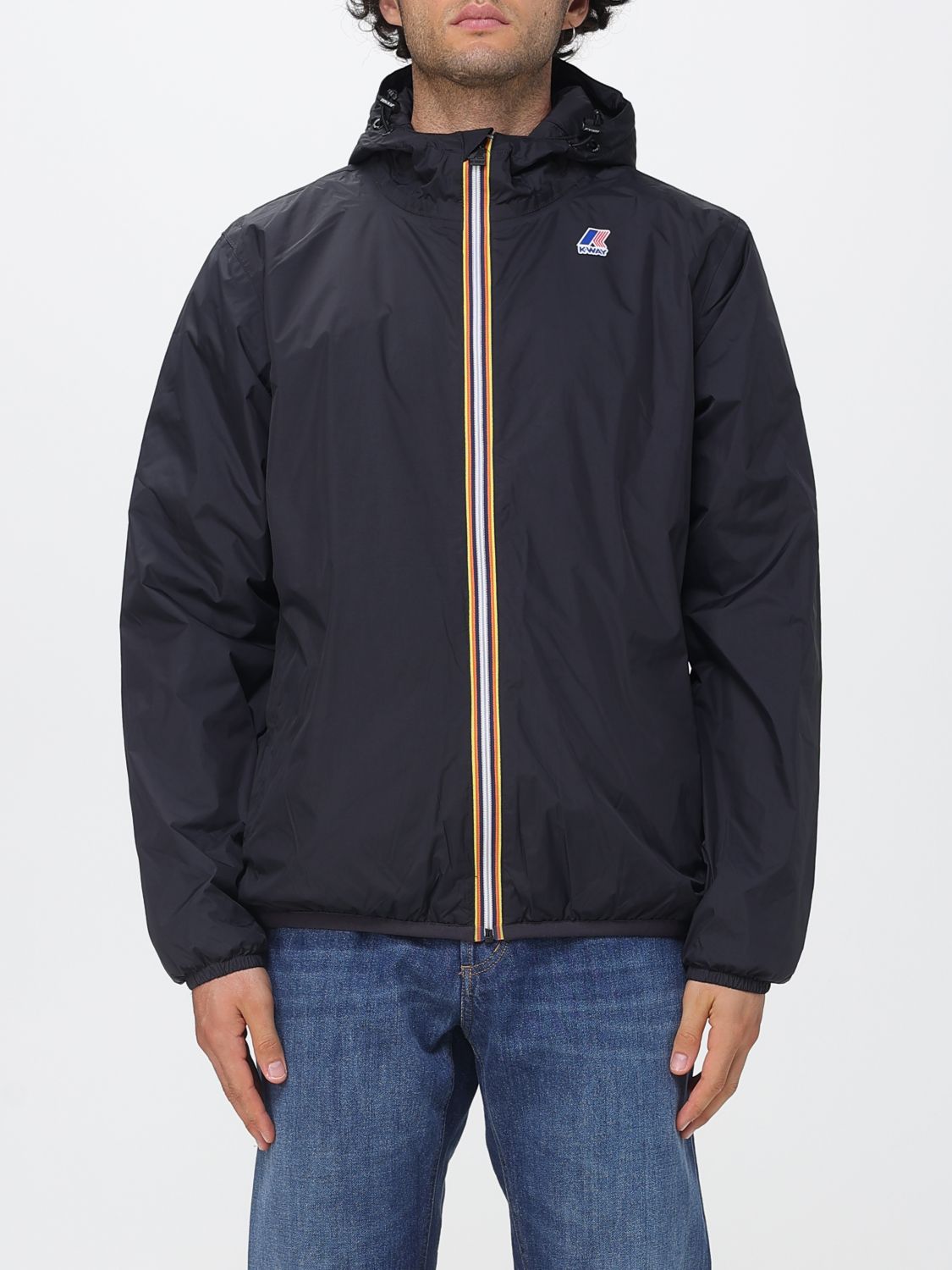 K-WAY Le Vrai 4.0 Claude Hooded Windbreaker in Recycled Nylon