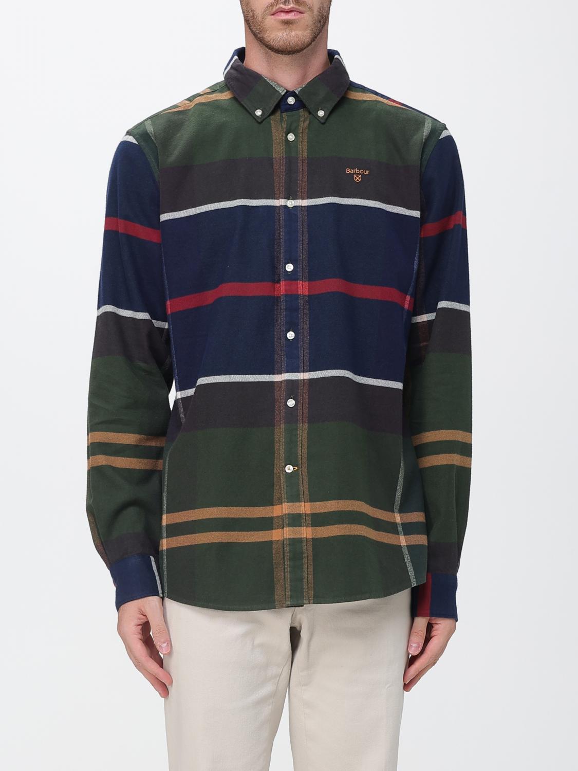 BARBOUR Langärmeliges kariertes Baumwollhemd mit Button-Down-Kragen