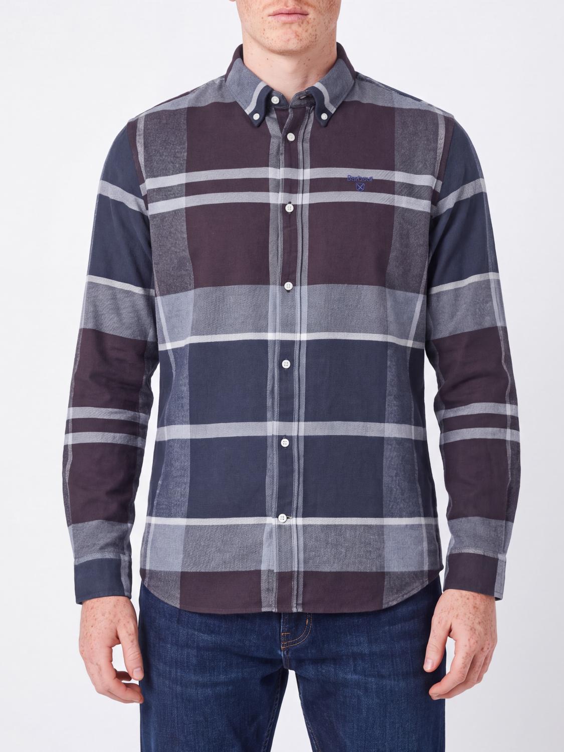 BARBOUR Check Cotton Long-Sleeve Shirt with a Button-Down Collar