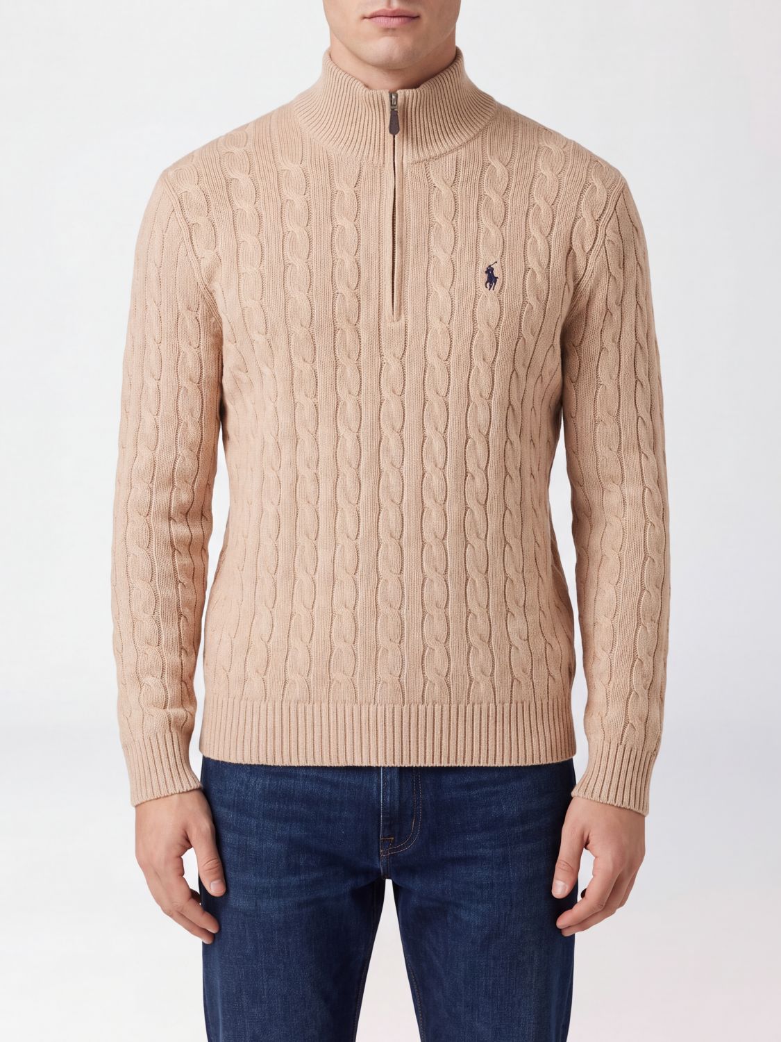 POLO RALPH LAUREN Half-Zip-Rollkragenpullover aus Schurwolle mit Pony-Logo