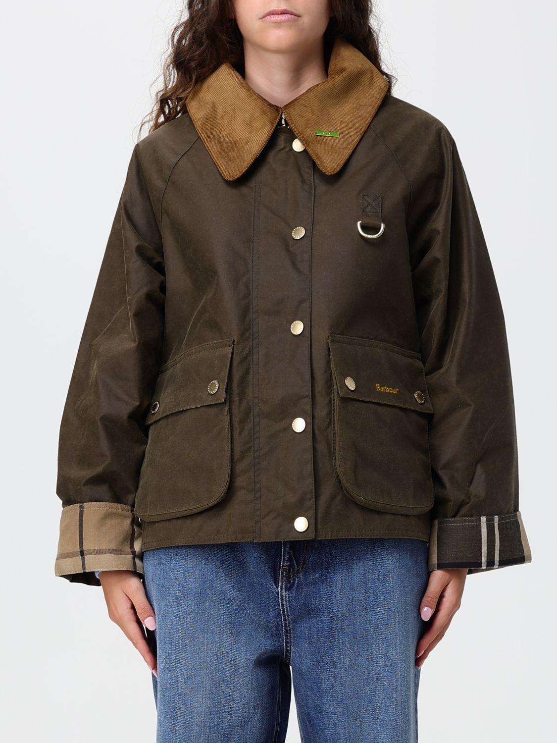 BARBOUR Willowmere Wachsjacke aus Baumwolle mit Cordkragen