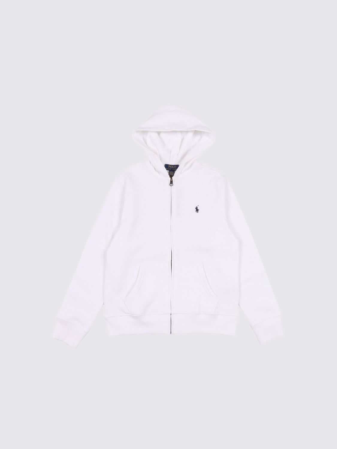 POLO RALPH LAUREN Jungen-Kapuzenjacke aus Baumwolle mit Reißverschluss und Pony-Logo-Stickerei