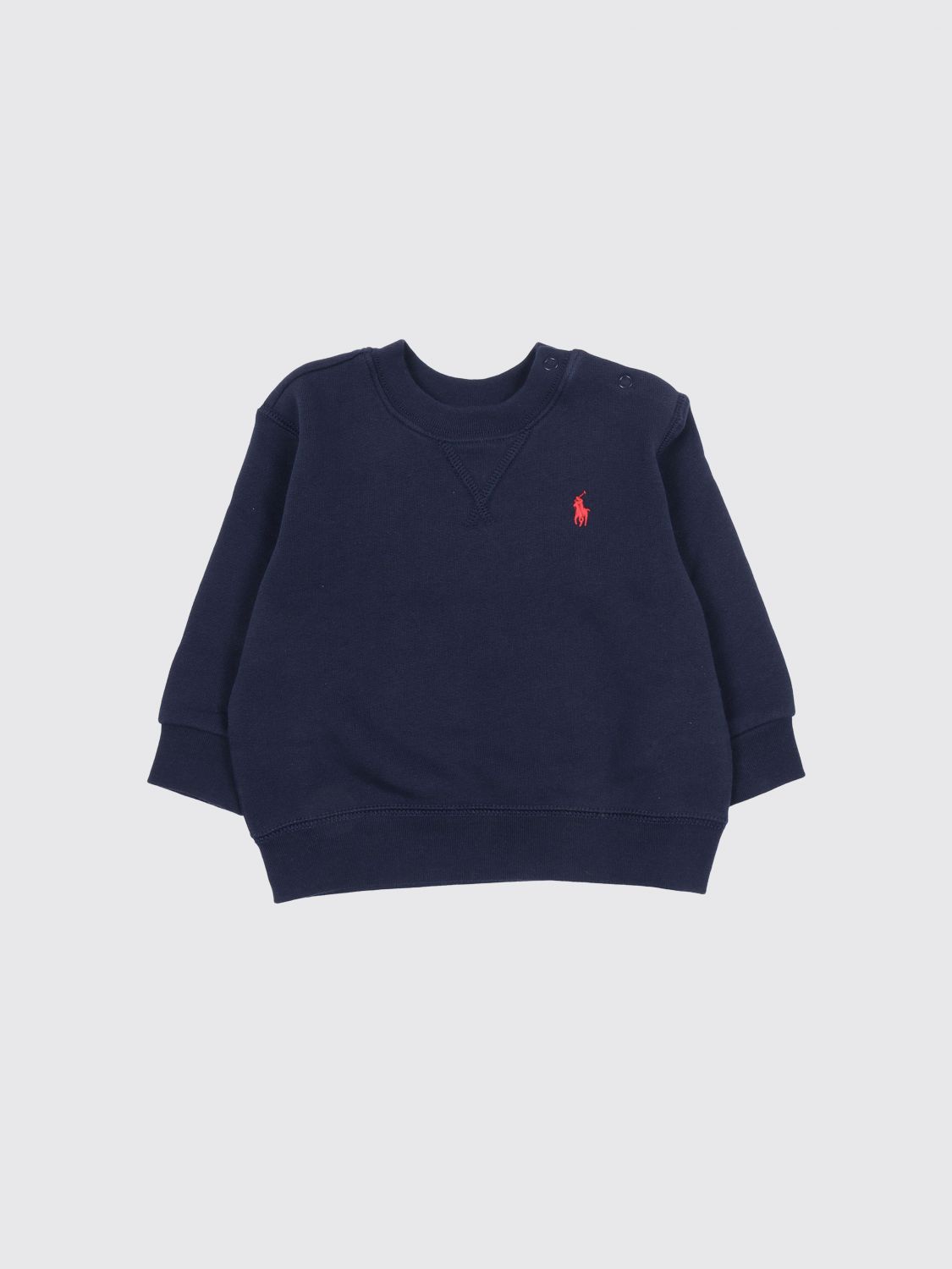 POLO RALPH LAUREN Jungen-Sweatshirt aus Baumwolle mit Rundhalsausschnitt, Pony-Logo und Schulterknöpfen
