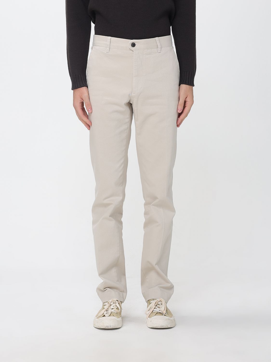 Incotex Slim Fit Stretch Cotton Chino Trousers with Slant and Welt Pockets