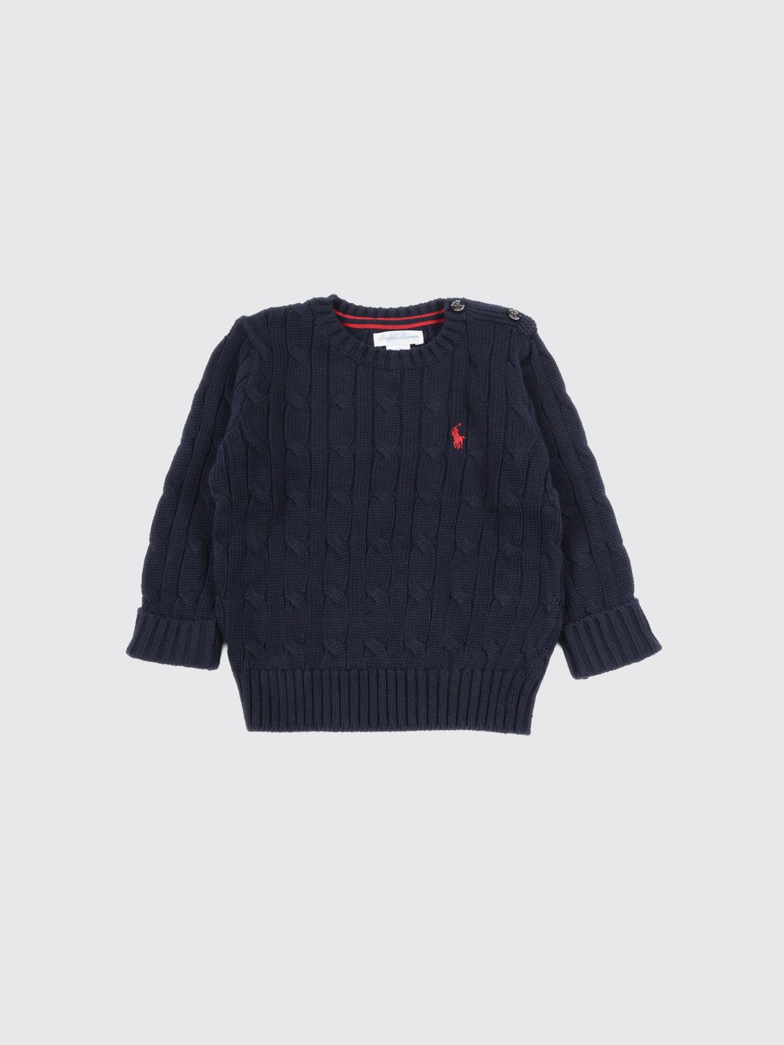 POLO RALPH LAUREN Baumwoll-Rundhalspullover für Jungen mit Schulterknöpfen
