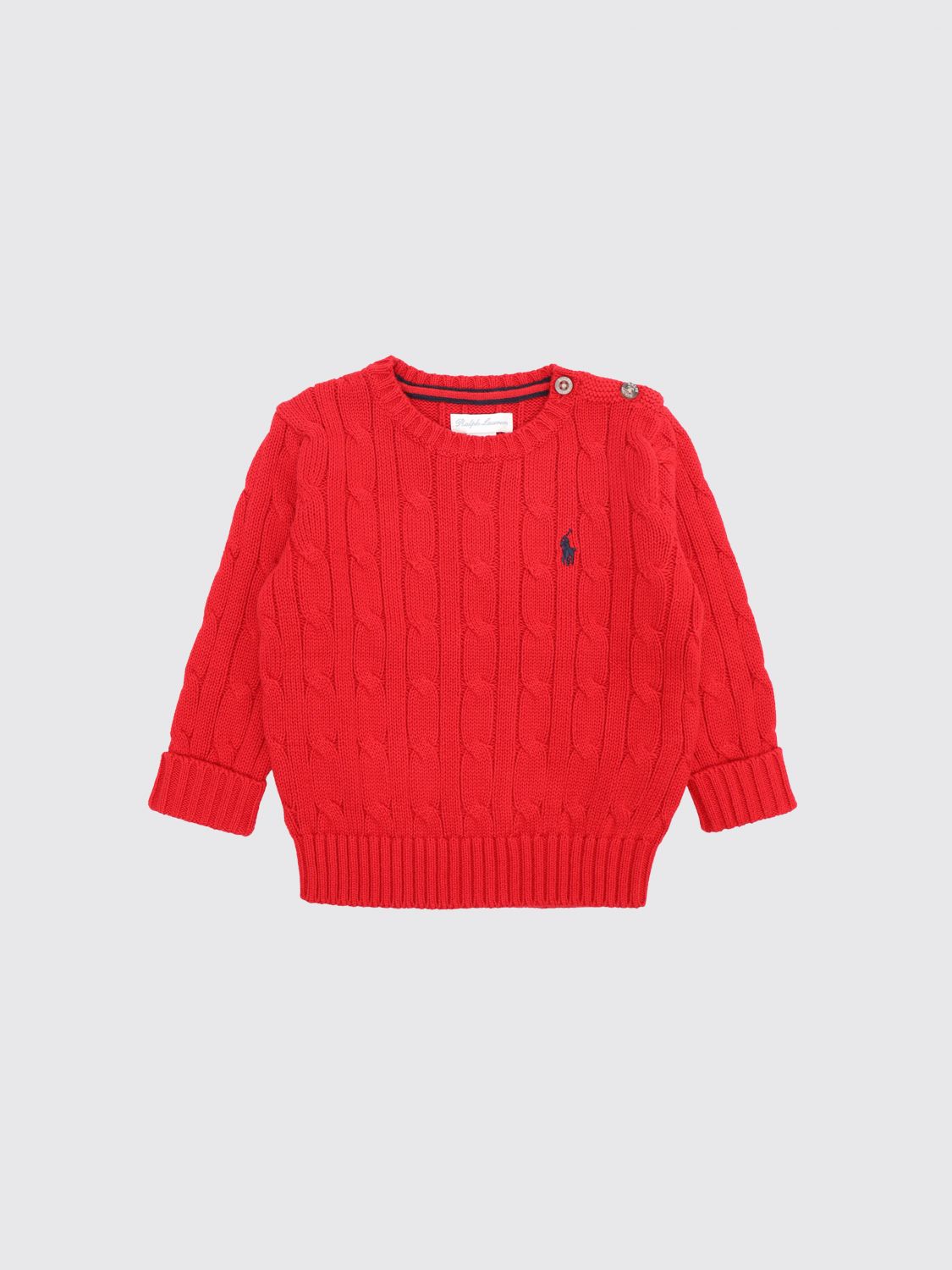 POLO RALPH LAUREN Baumwoll-Rundhalspullover für Jungen mit Schulterknöpfen