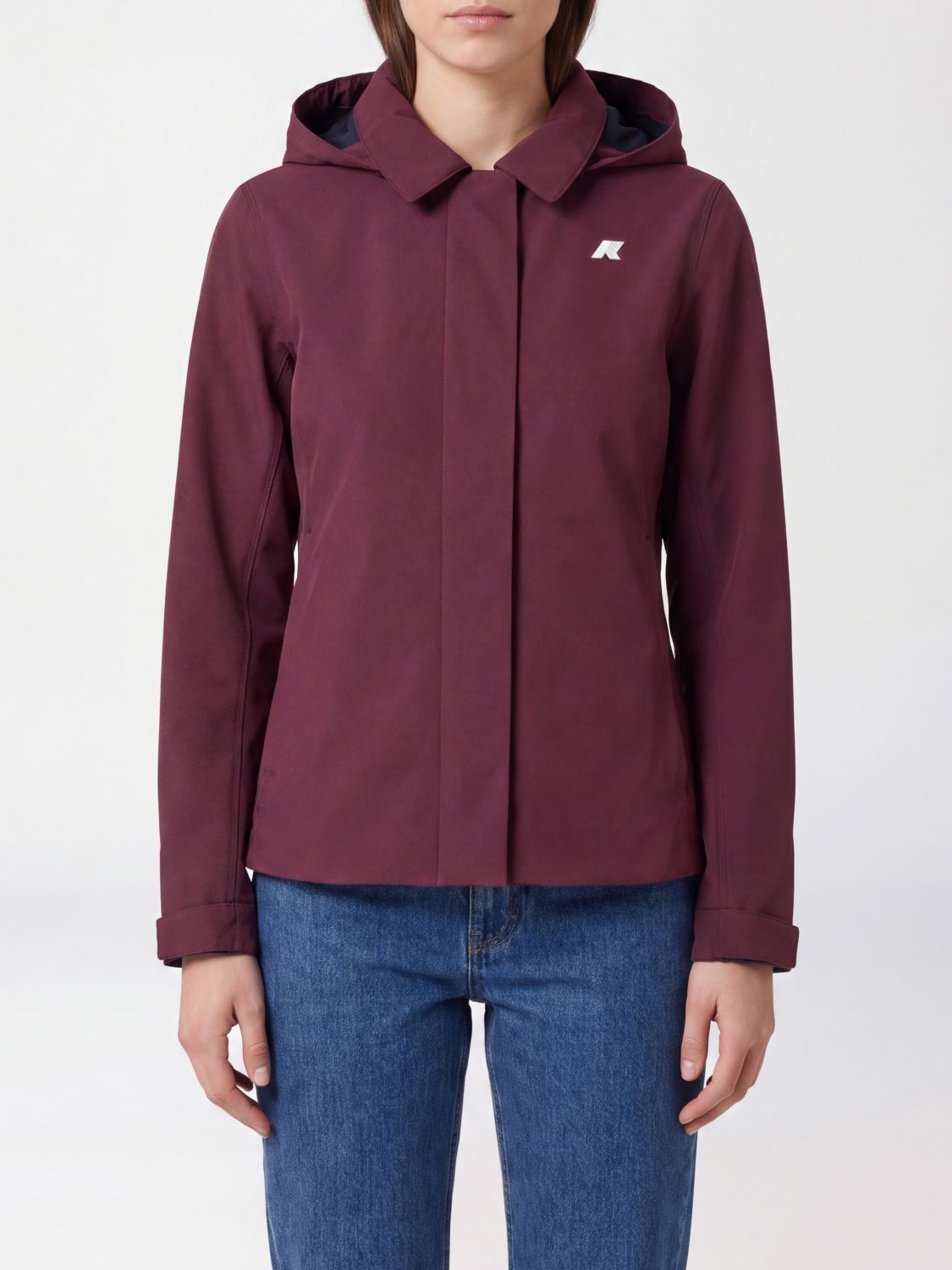 K-WAY Giacca impermeabile Bleizou in nylon con cappuccio e logo a contrasto