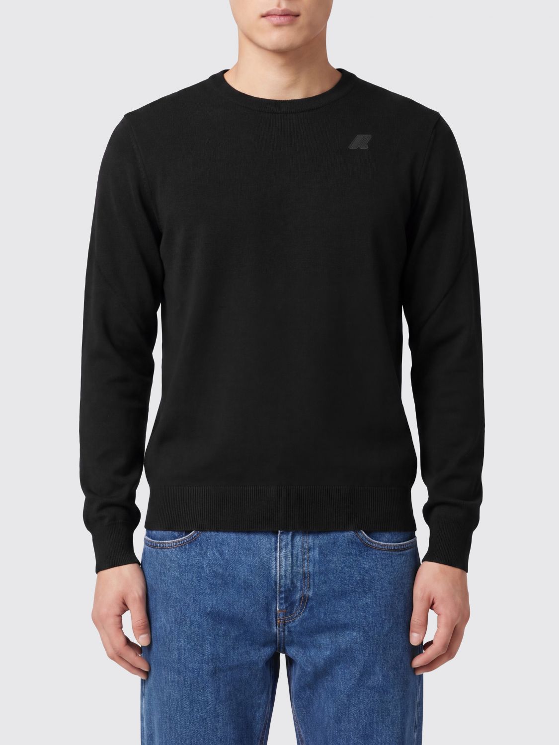 K-Way Men's Slim Fit Crew-Neck Jumper in Pure Wool · 3XL