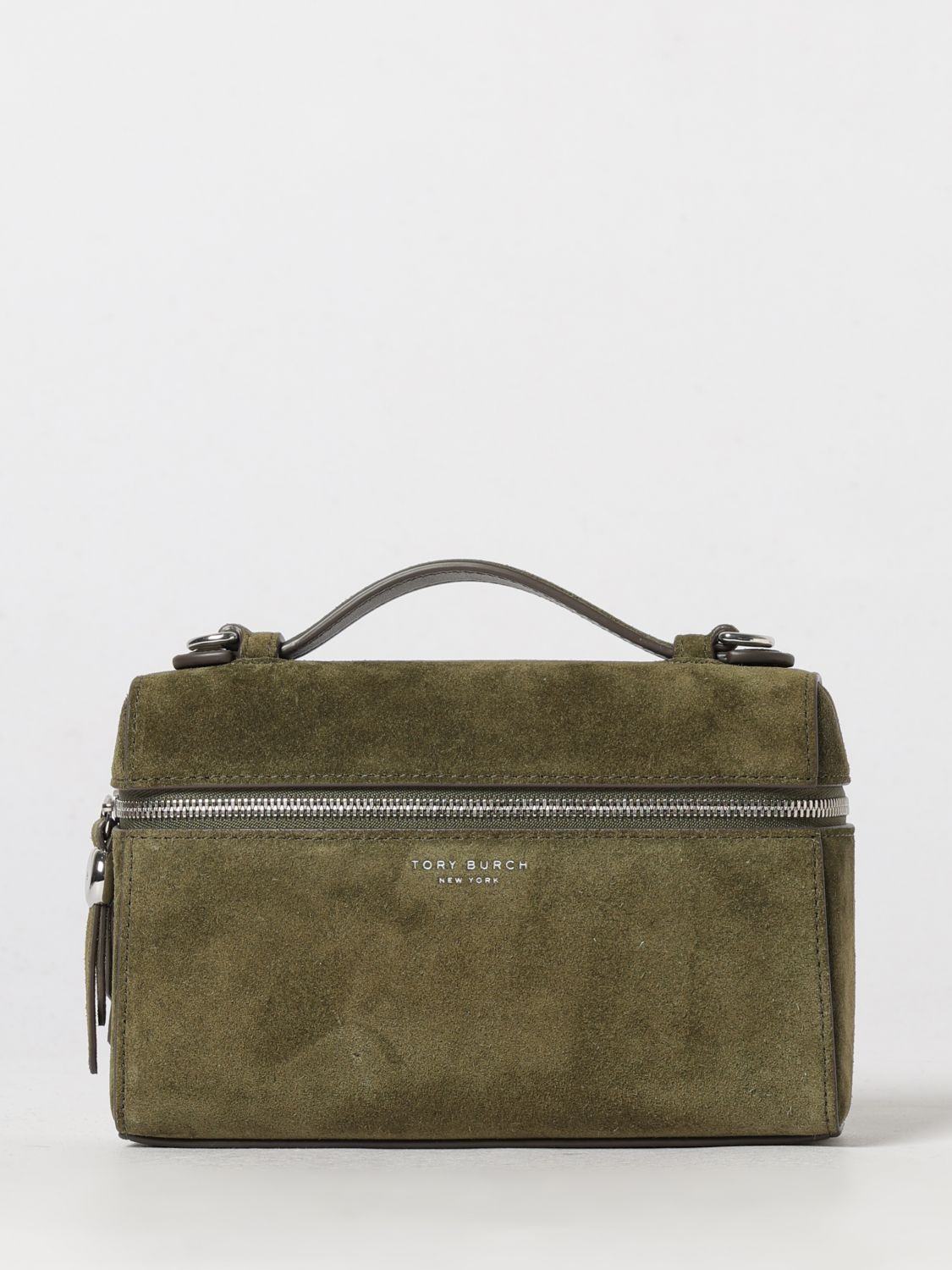 TORY BURCH Romy Mini Handbag in Leather and Suede with Detachable Strap